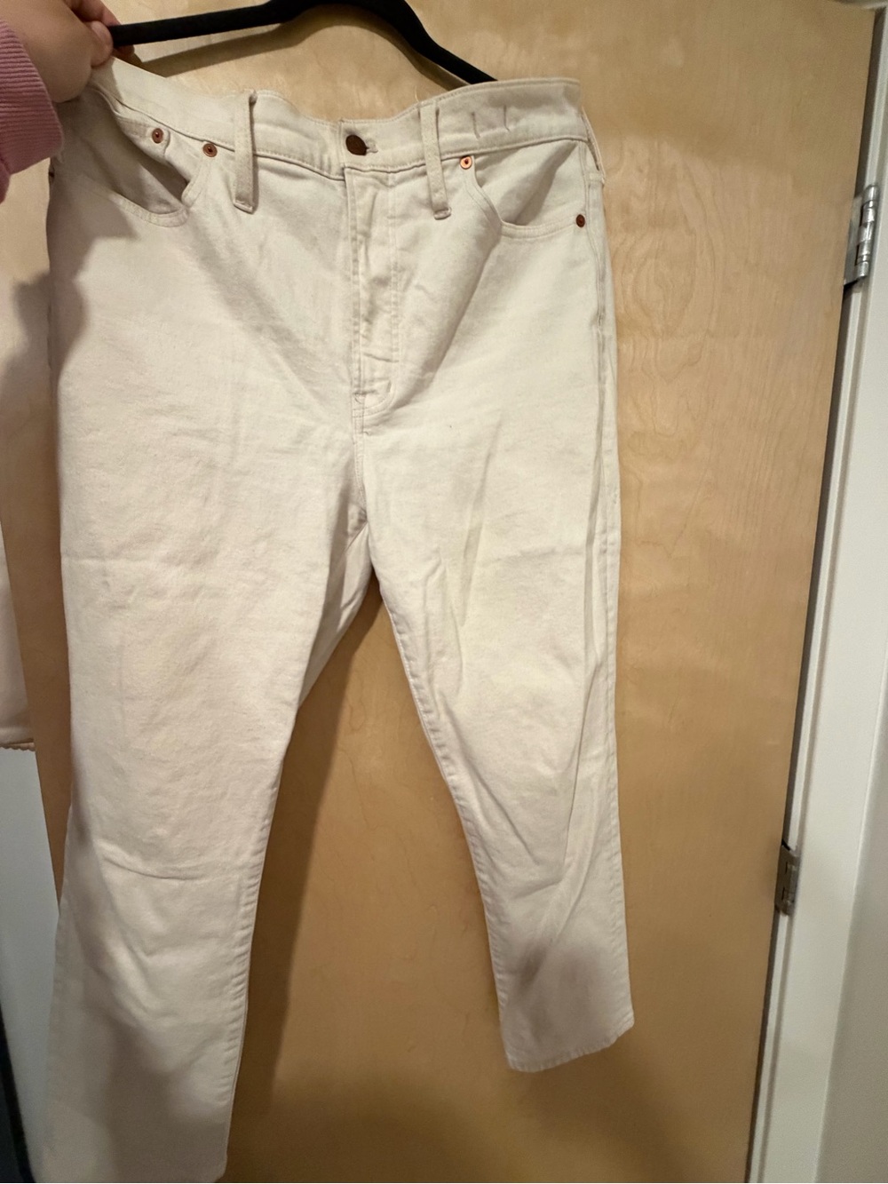 Women's Madewell High-Rise Cream Straight Jeans